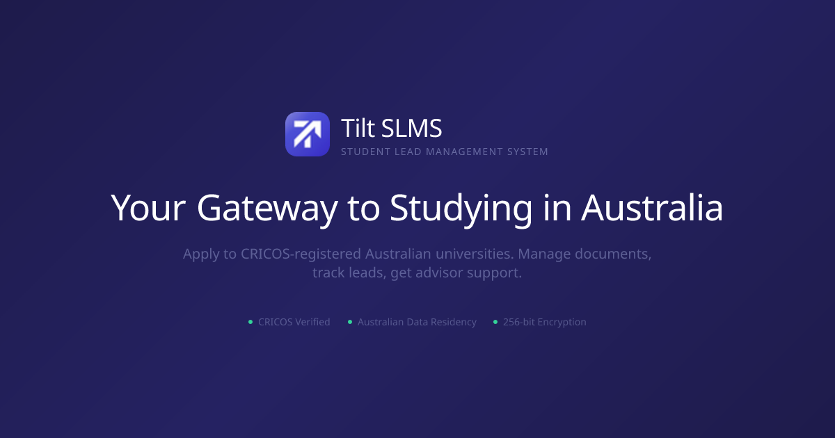 Tilt SLMS — Apply to Australian Universities Online